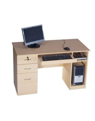 Modern Wooden Computer Desk with Storage