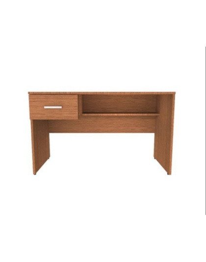Simple Wooden Desk with Drawer and Shelf
