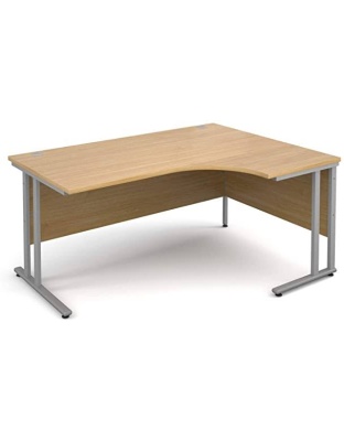L-Shaped Office Desk with Steel Leg