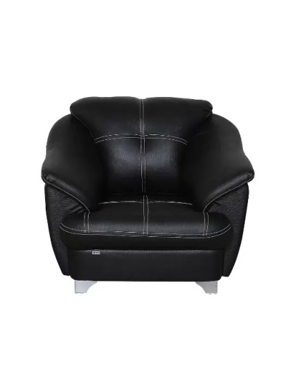 LuxeJet Black Leatherette Lounge Sofa