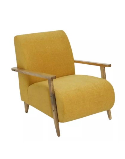 SunnyRetro Yellow Fabric Lounge Sofa