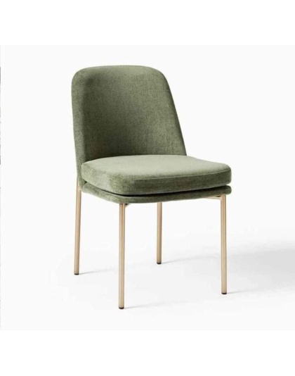 Modern Velvet Dining Chair with Gold Legs