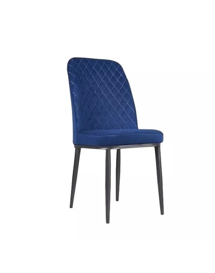 Diamond-Stitched Velvet Dining Chair